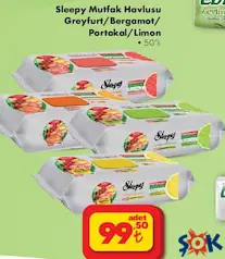 SLEEPY MUTFAK HAVLUSU GREYFURT/BERGAMOT/PORTAKAL/LİMON 50'Lİ